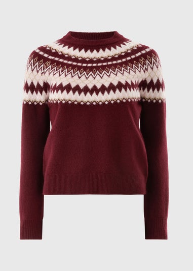 Burgundy Fairisle Jumper