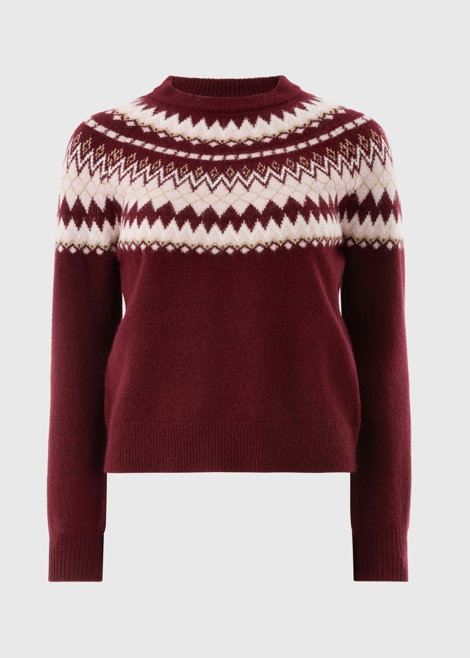 Burgundy Fairisle Jumper