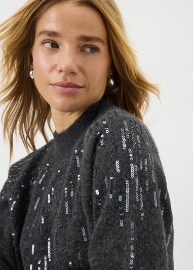 Charcoal Scatter Sequin Jumper