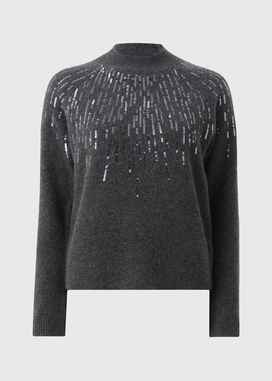 Charcoal Scatter Sequin Jumper