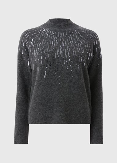 Charcoal Scatter Sequin Jumper
