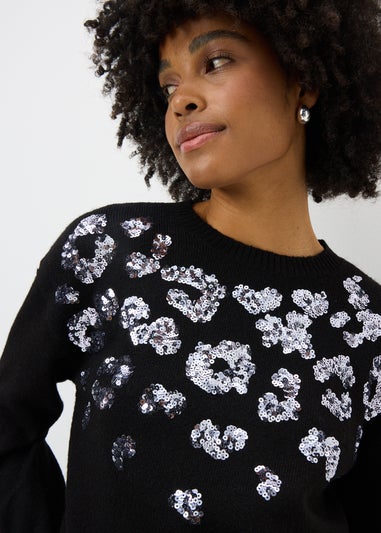 Black Animal Sequin Jumper