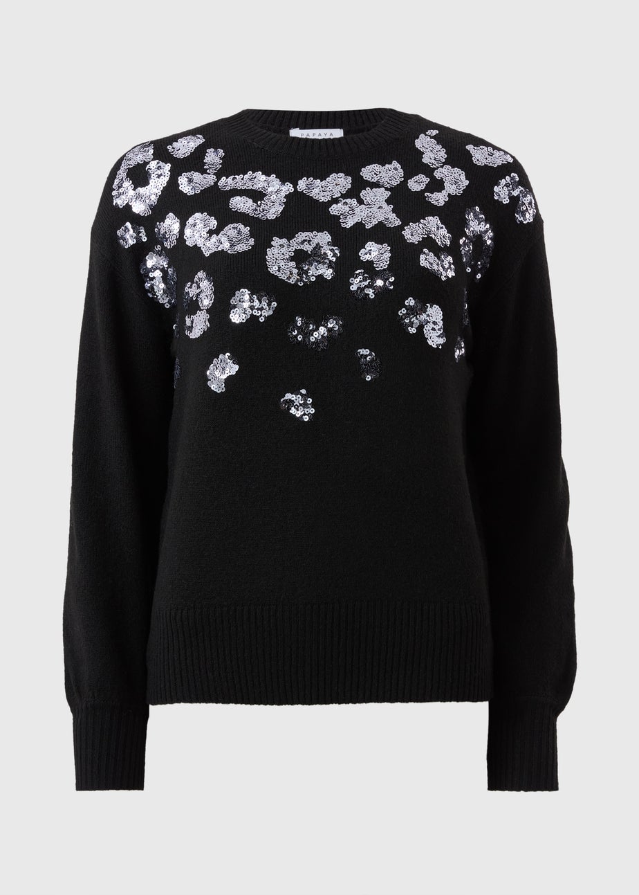 Black Animal Sequin Jumper