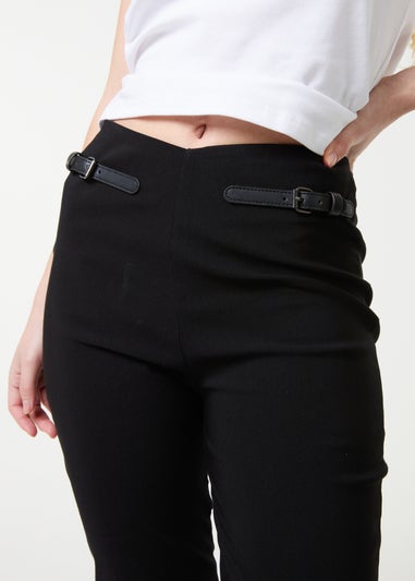 Pink Vanilla Black Capri Pants With Belts