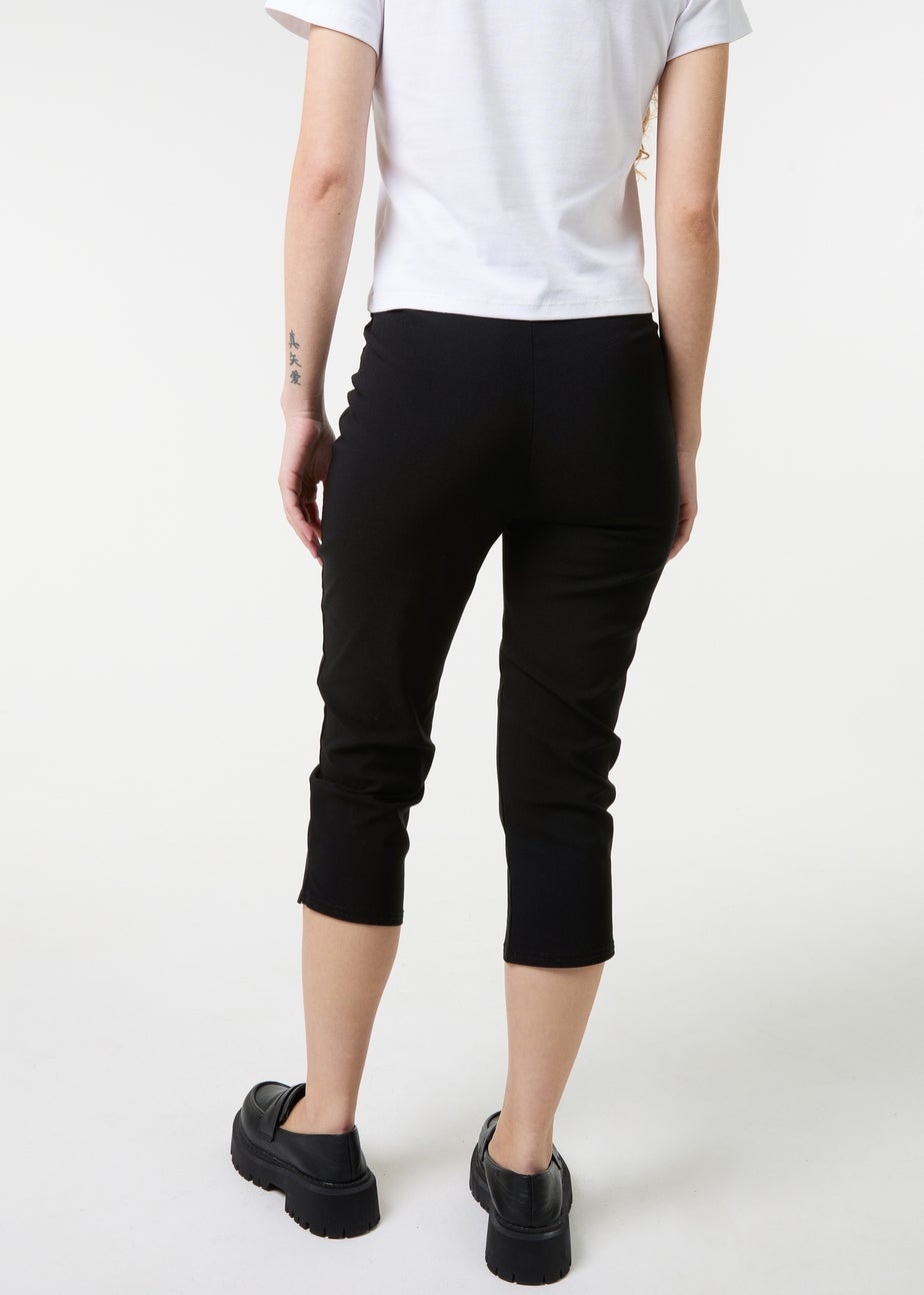 Pink Vanilla Black Capri Pants With Belts