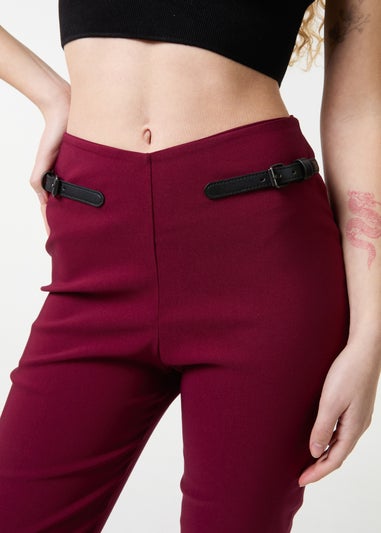 Pink Vanilla Red Capri Pants With Belts