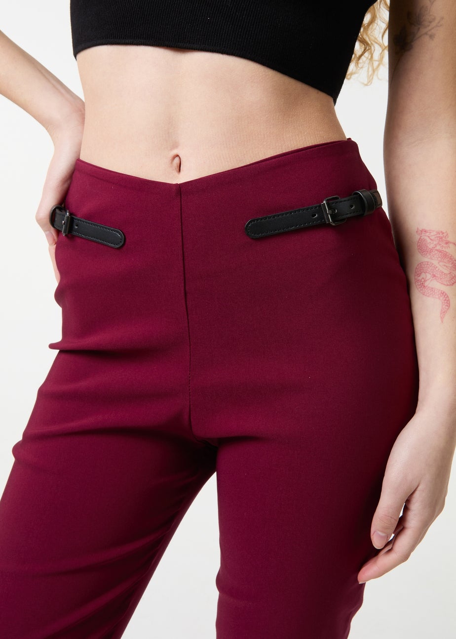 Pink Vanilla Red Capri Pants With Belts