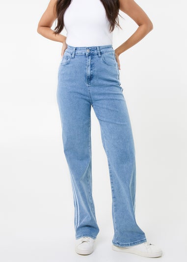 Pink Vanilla Denim Stripe Detail Denim High Waist Jeans