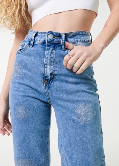 Pink Vanilla Denim High Waist Glitter Jeans