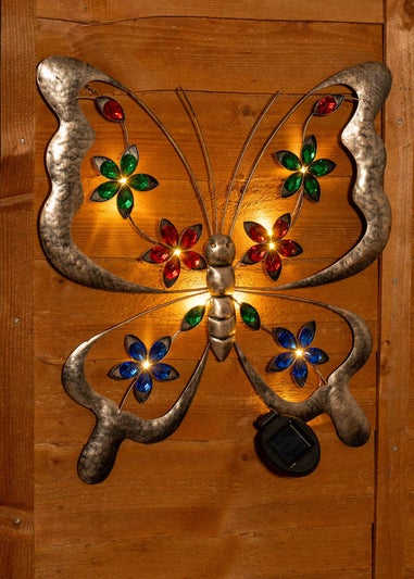 ValueLights Solar Butterfly Wall Light With Integrated LED's (3cm x 44cm x 41.5cm)