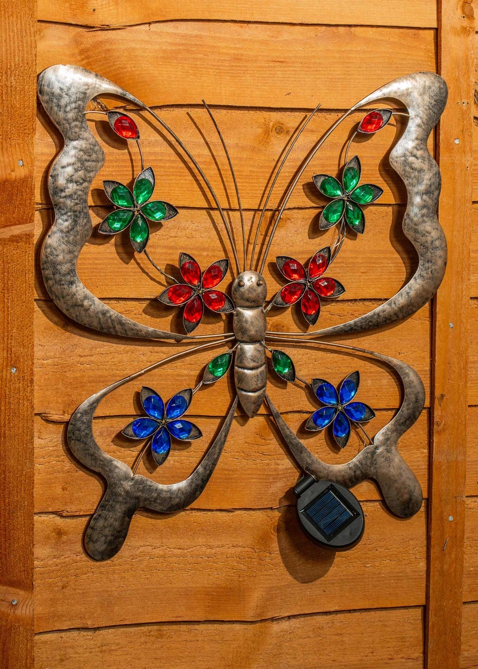 ValueLights Solar Butterfly Wall Light With Integrated LED's (3cm x 44cm x 41.5cm)