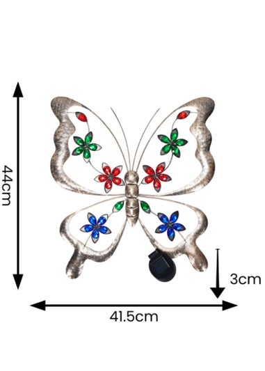 ValueLights Solar Butterfly Wall Light With Integrated LED's (3cm x 44cm x 41.5cm)