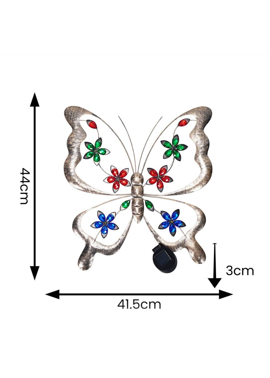 ValueLights Solar Butterfly Wall Light With Integrated LED's (3cm x 44cm x 41.5cm)