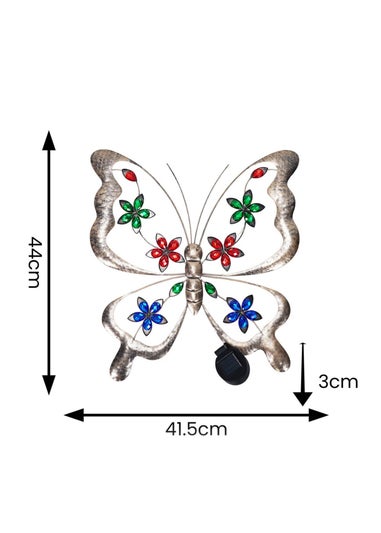 ValueLights Solar Butterfly Wall Light With Integrated LED's (3cm x 44cm x 41.5cm)