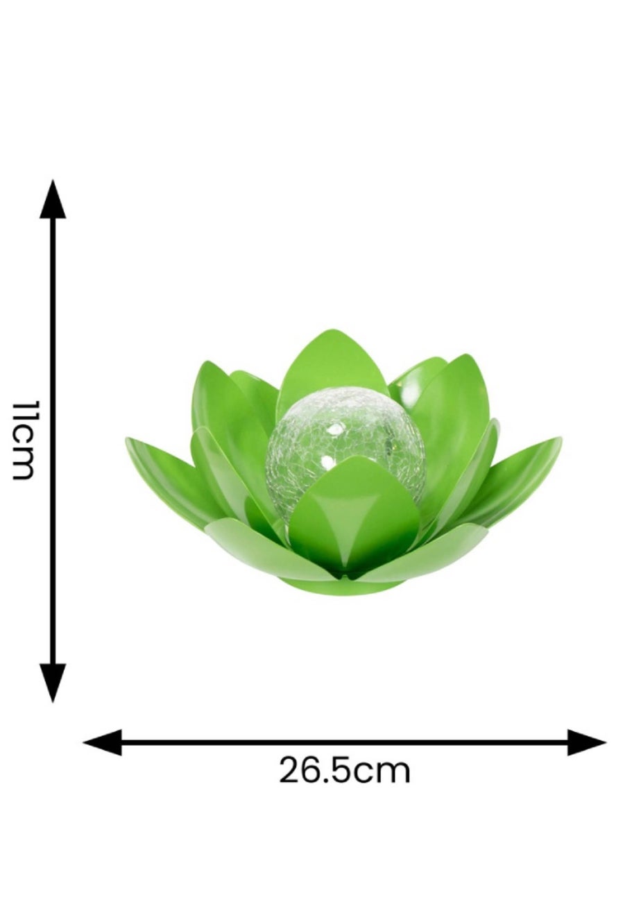 ValueLights Solar Green Waterlily Lotus Flower Garden Light With Integrated LED's (11cm x 26.5cm x 26.5cm)