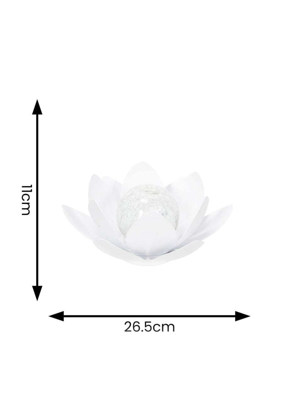 ValueLights Solar White Waterlily Lotus Flower Garden Light  With Integrated LED's (11cm x 26.5cm x 26.5cm)