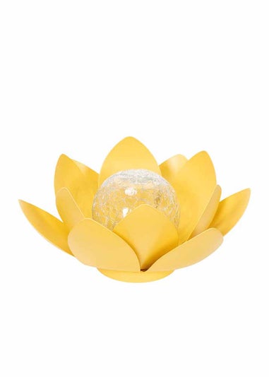 ValueLights Solar Yellow Waterlily Lotus Flower Garden Light With Integrated LED's (11cm x 26.5cm x 26.5cm)