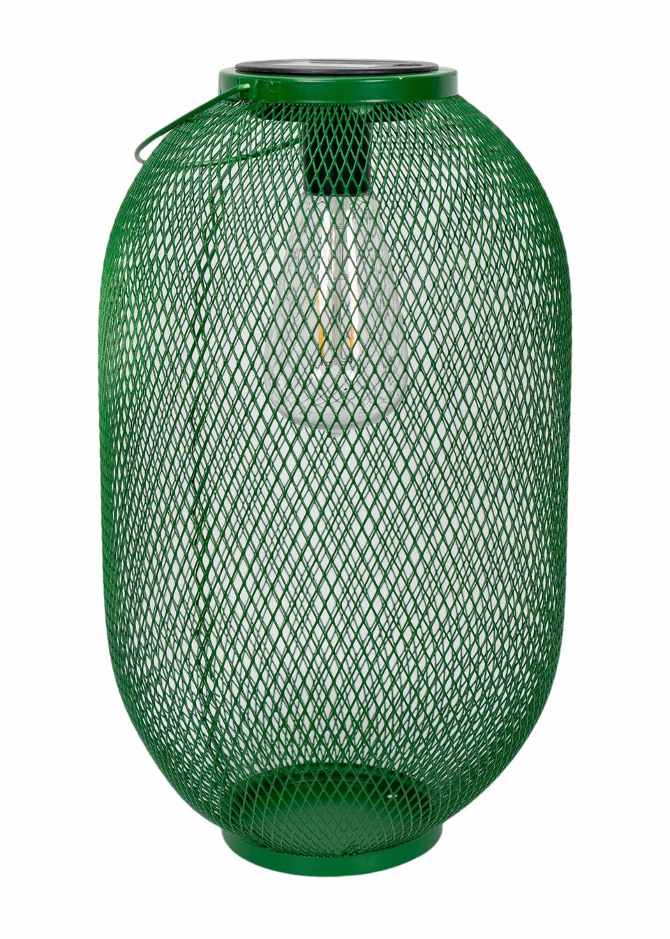 ValueLights Solar Outdoor Green Mesh Lantern With Integrated LED's (34cm x 20cm x 20cm)