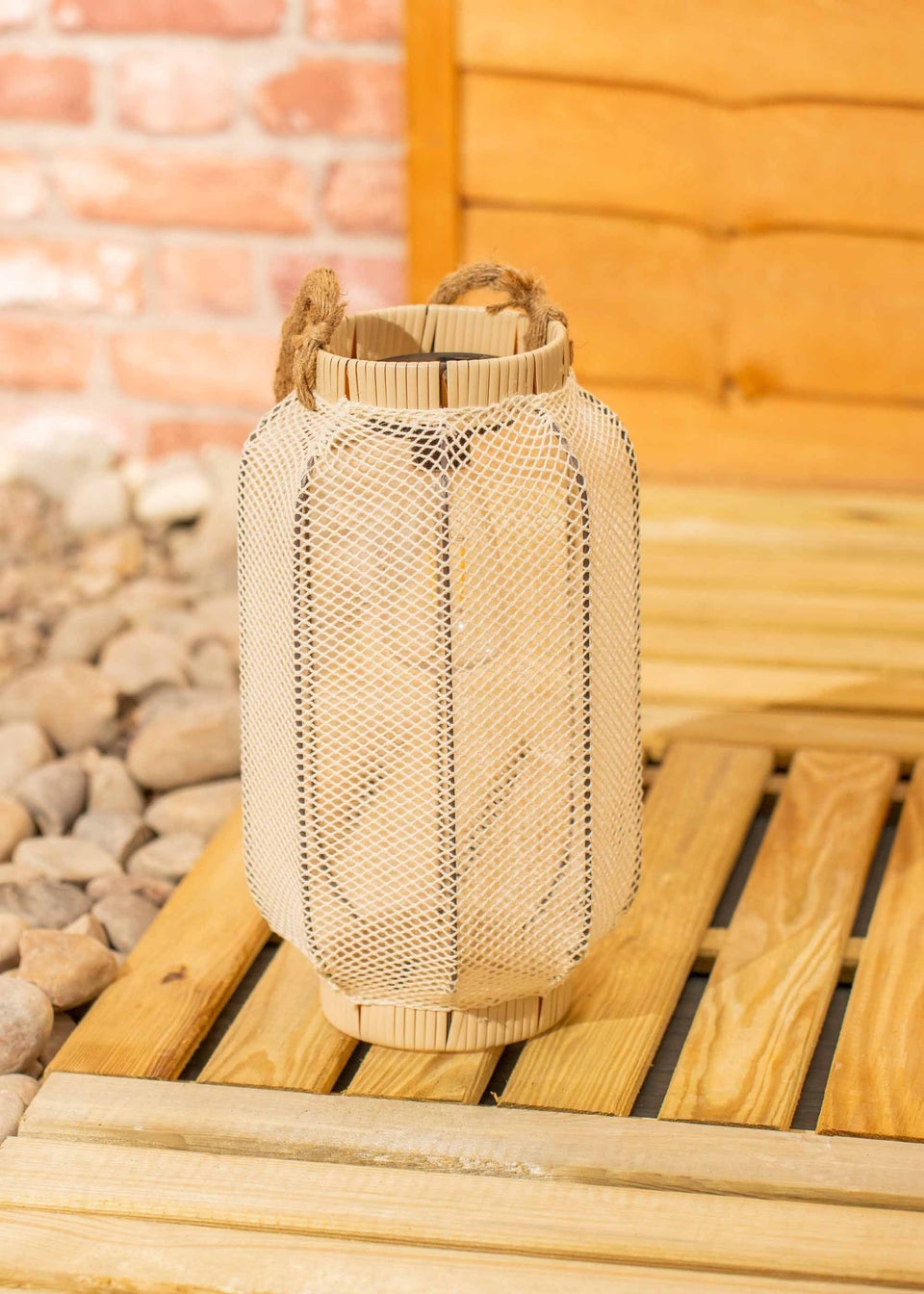ValueLights Solar Mesh Basket Lantern With Integrated LED's (35cm x 20cm x 20cm)