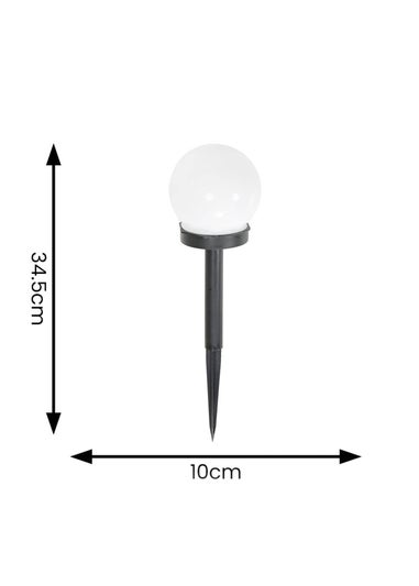 ValueLights Solar 3 Pack Black Spike Lights With Integrated Globe LED's