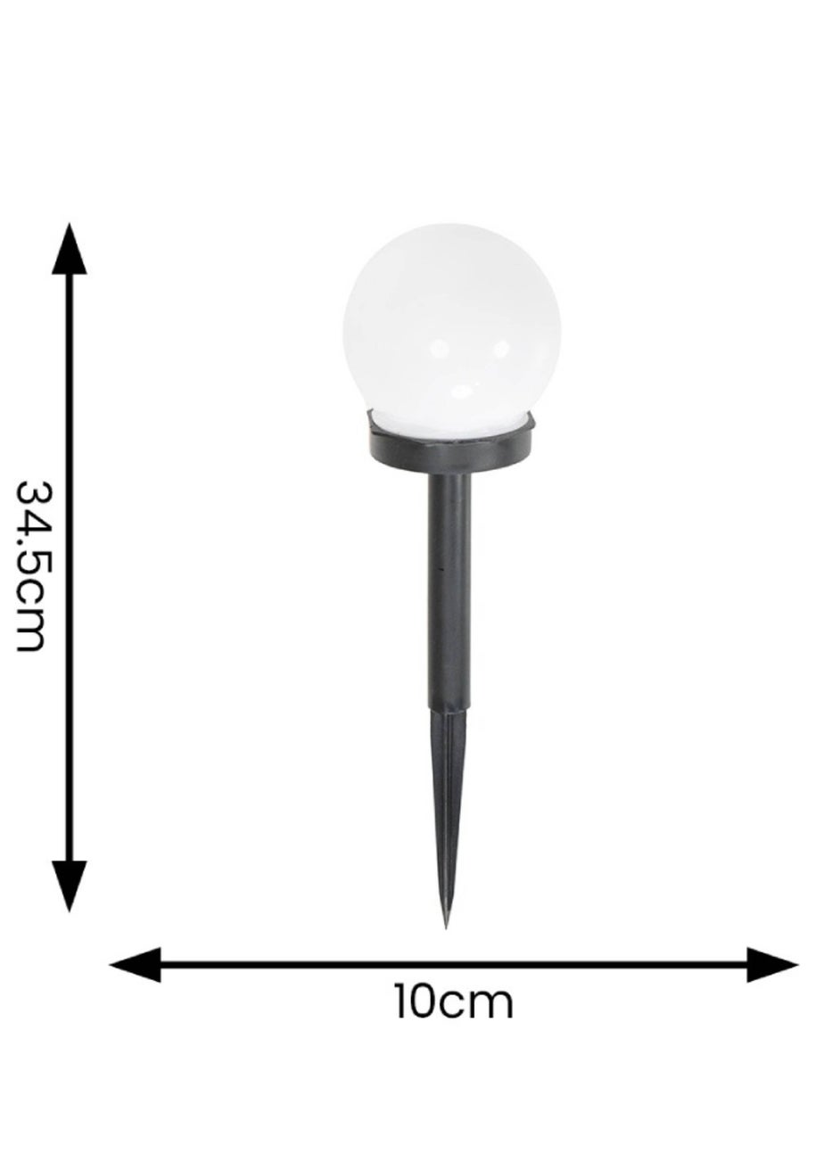 ValueLights Solar 3 Pack Black Spike Lights With Integrated Globe LED's
