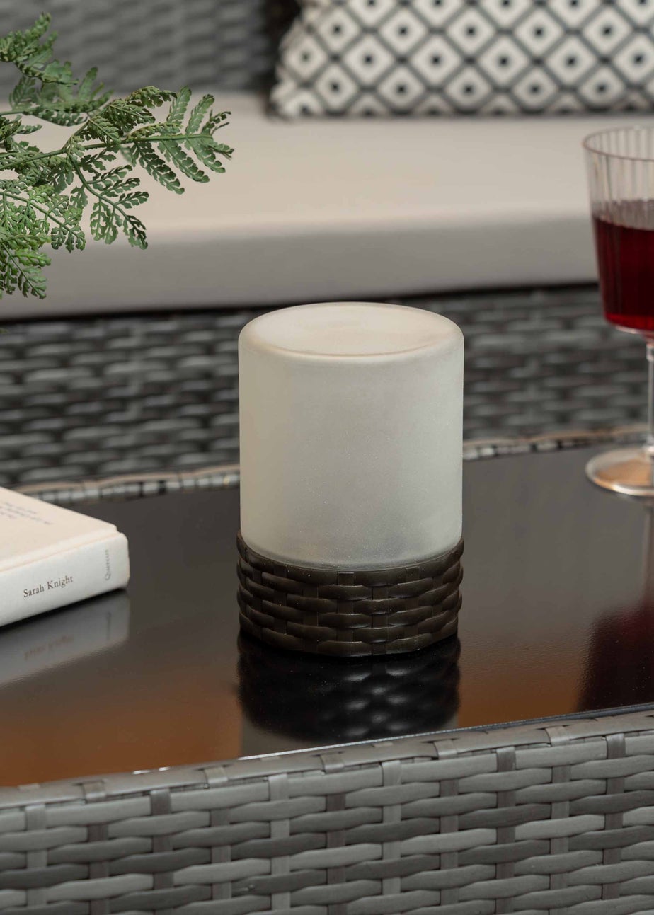 ValueLights Solar Frosted Outdoor Table Lamp With Integrated LED's (14.5cm x 10.5cm x 10.5cm)