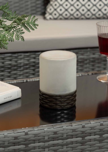 ValueLights Solar Frosted Outdoor Table Lamp With Integrated LED's (14.5cm x 10.5cm x 10.5cm)