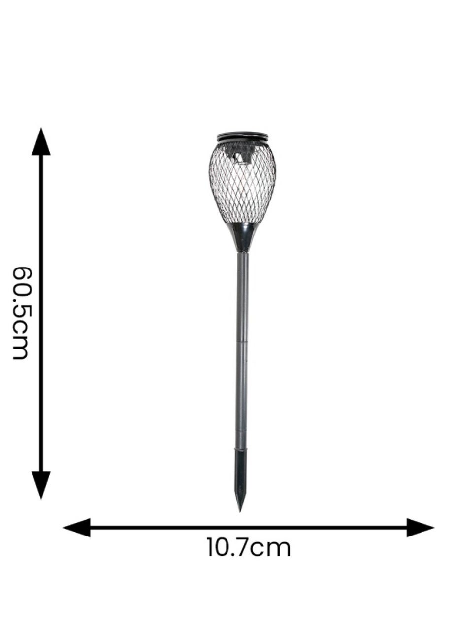 ValueLights Solar 2 Pack Black Cage Spike Lights With Integrated LED's