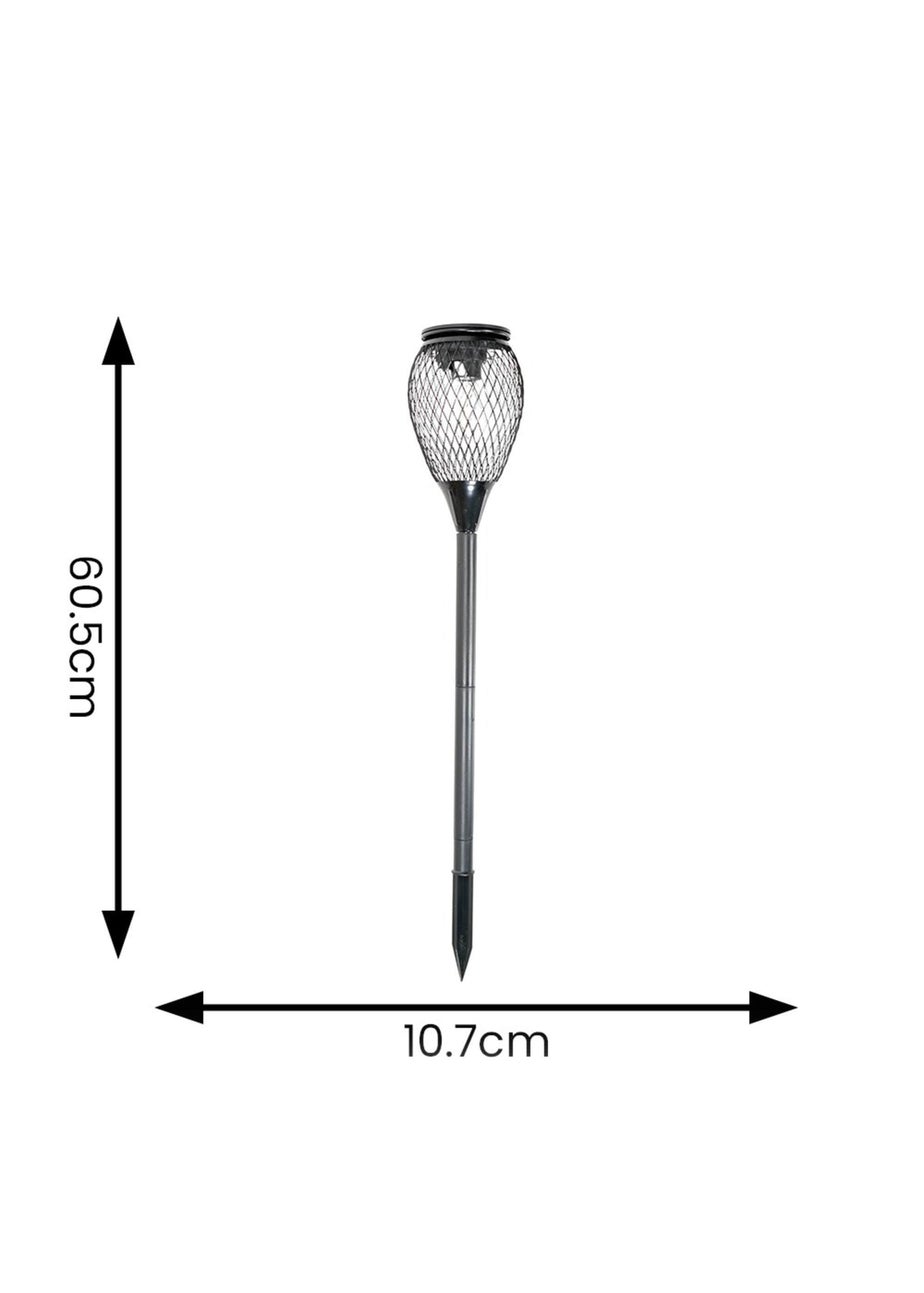 ValueLights Solar 2 Pack Black Cage Spike Lights With Integrated LED's