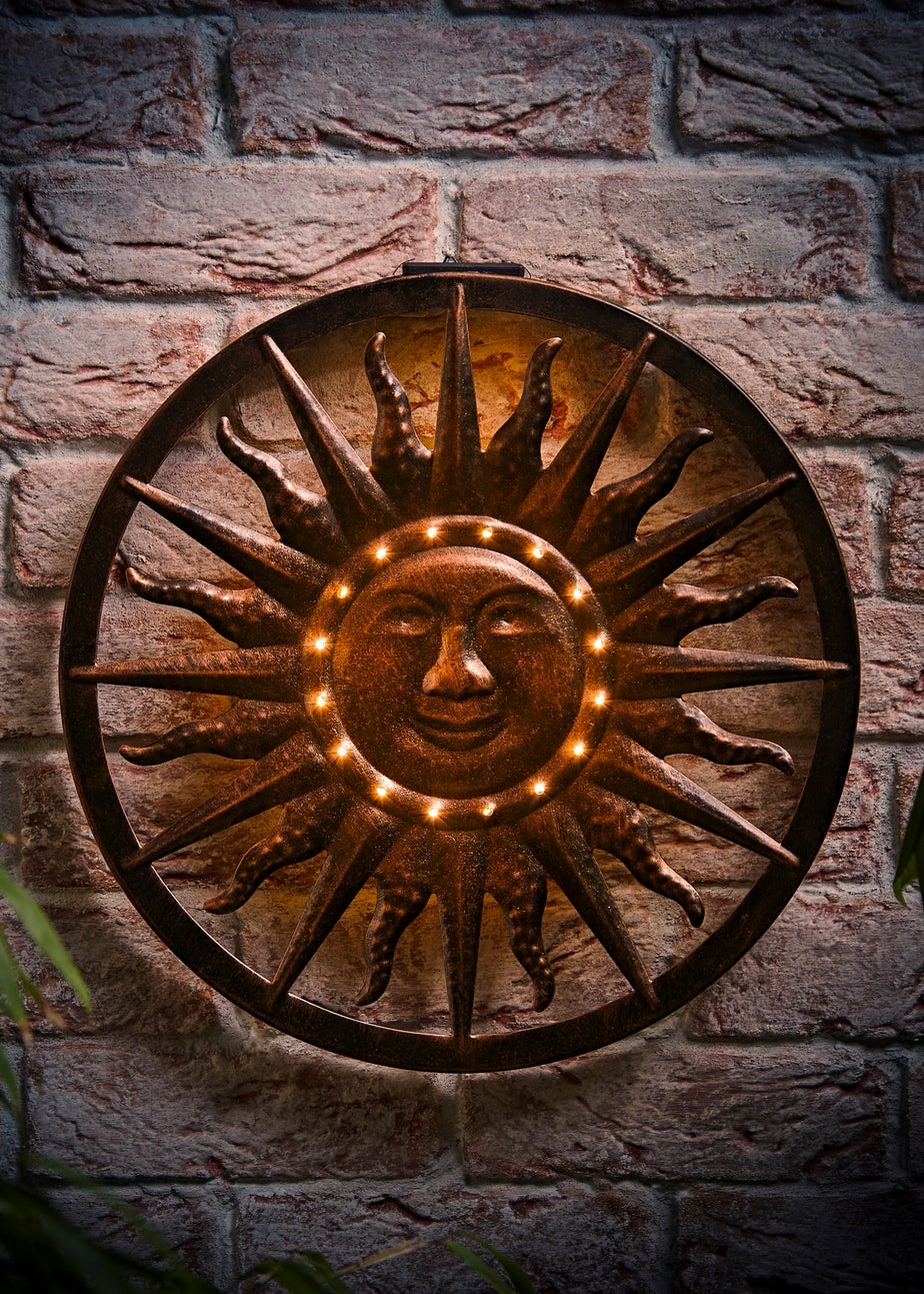 ValueLights Solar Bronze Sun Wall Light With Integrated LED's (35cm x 40cm x 40cm)