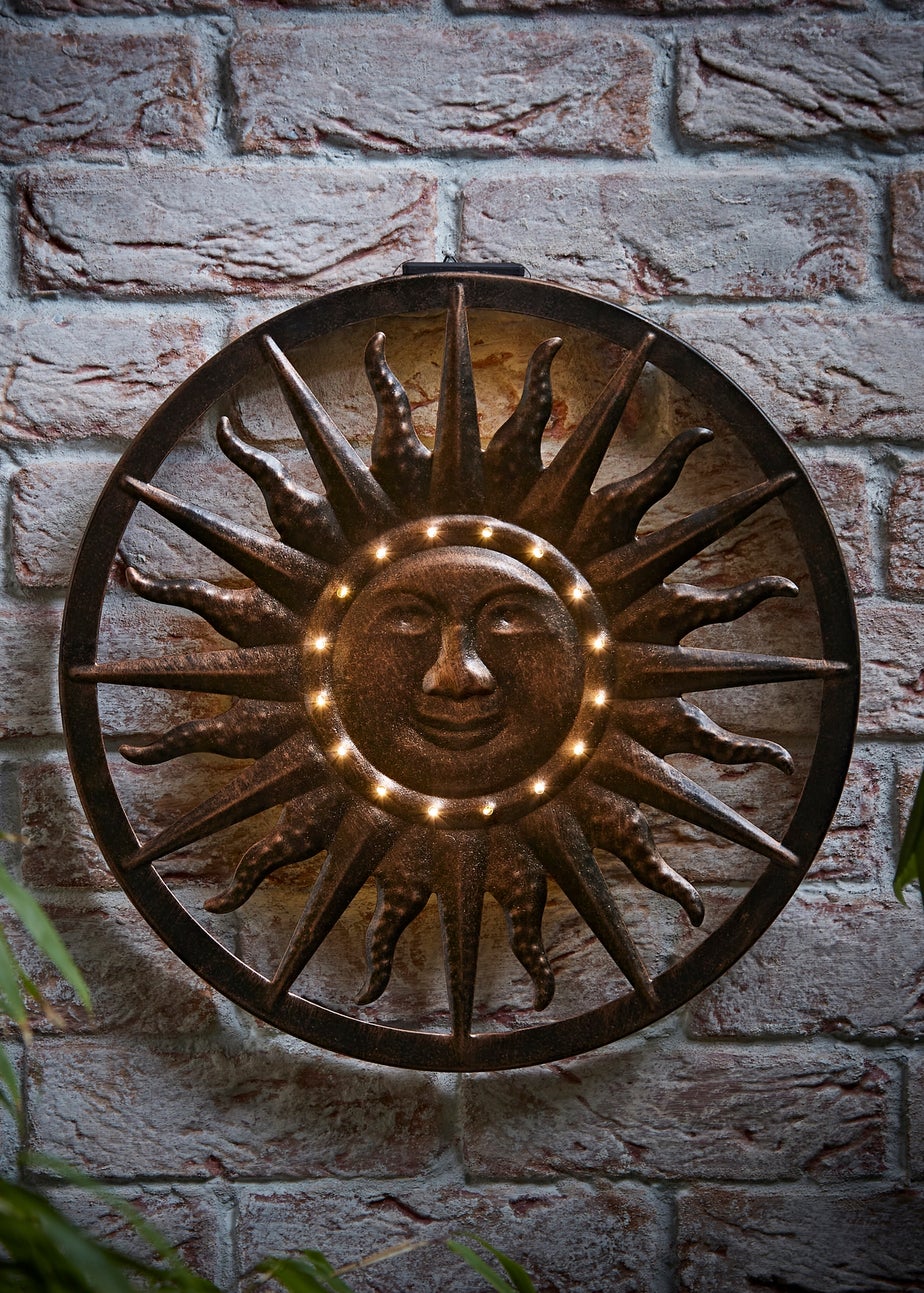 ValueLights Solar Bronze Sun Wall Light With Integrated LED's (35cm x 40cm x 40cm)