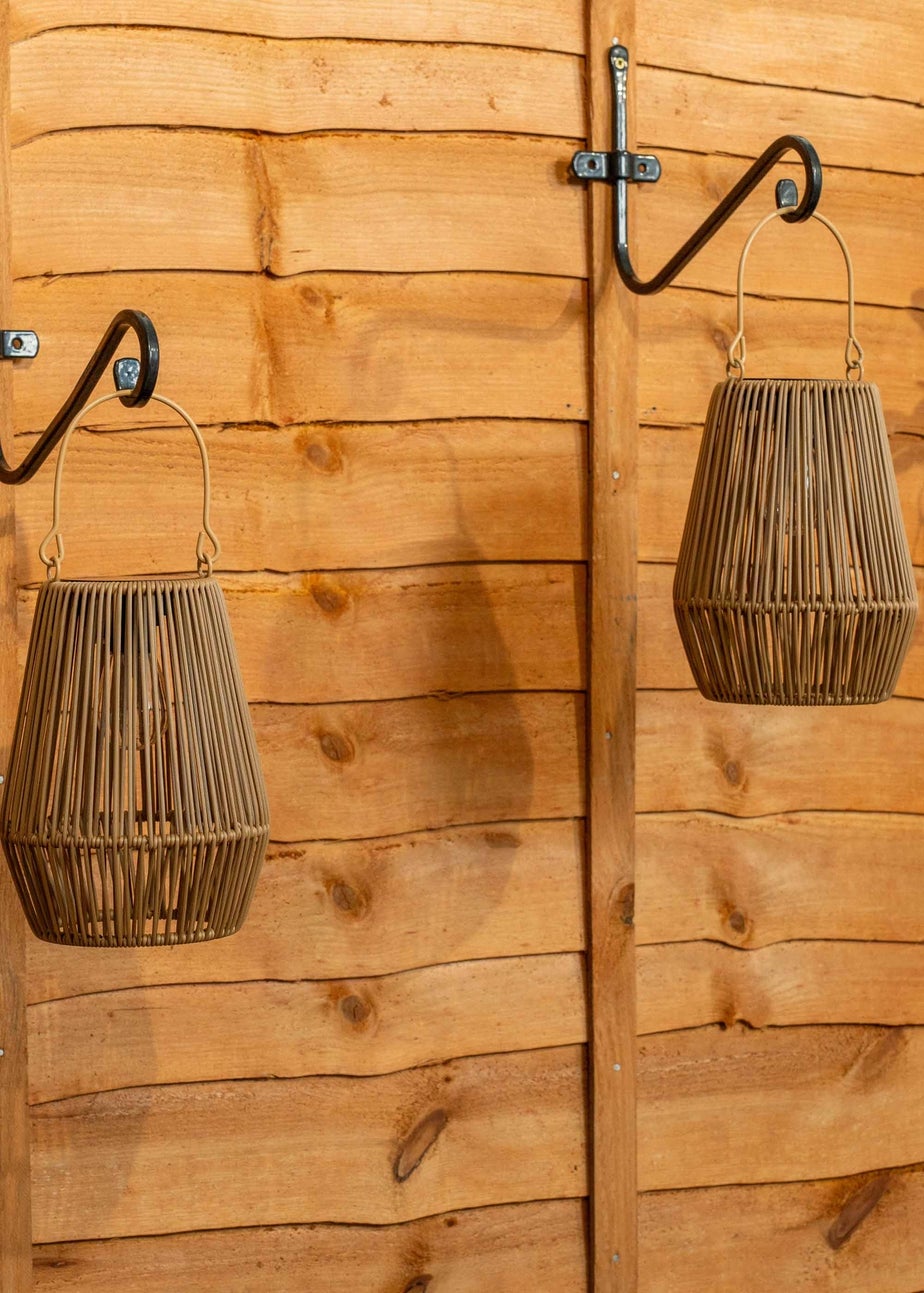 ValueLights Solar 2 Pack Faux Bamboo Lanterns With Integrated LED's