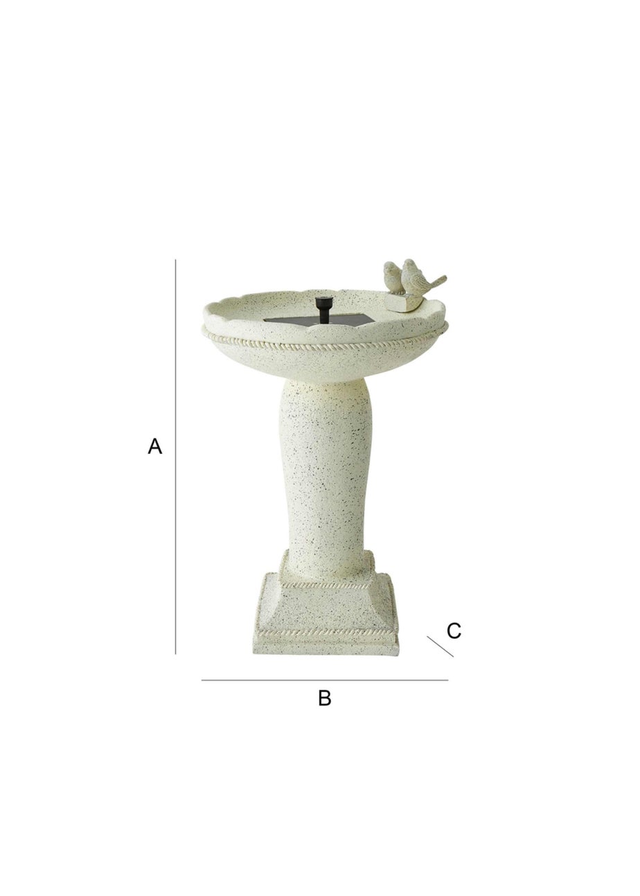 ValueLights Solar Bird Bath Water Fountain Garden Feature (58cm x 36.5cm x 36.5cm)