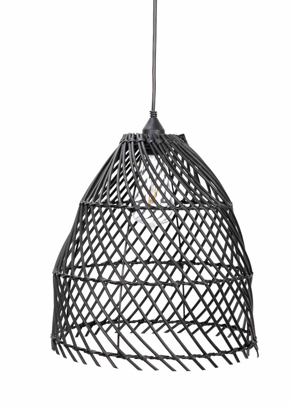 ValueLights Battery Operated Hanging Rattan Pendant Light With Integrated LED's
