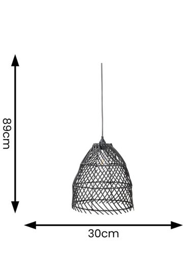 ValueLights Battery Operated Hanging Rattan Pendant Light With Integrated LED's