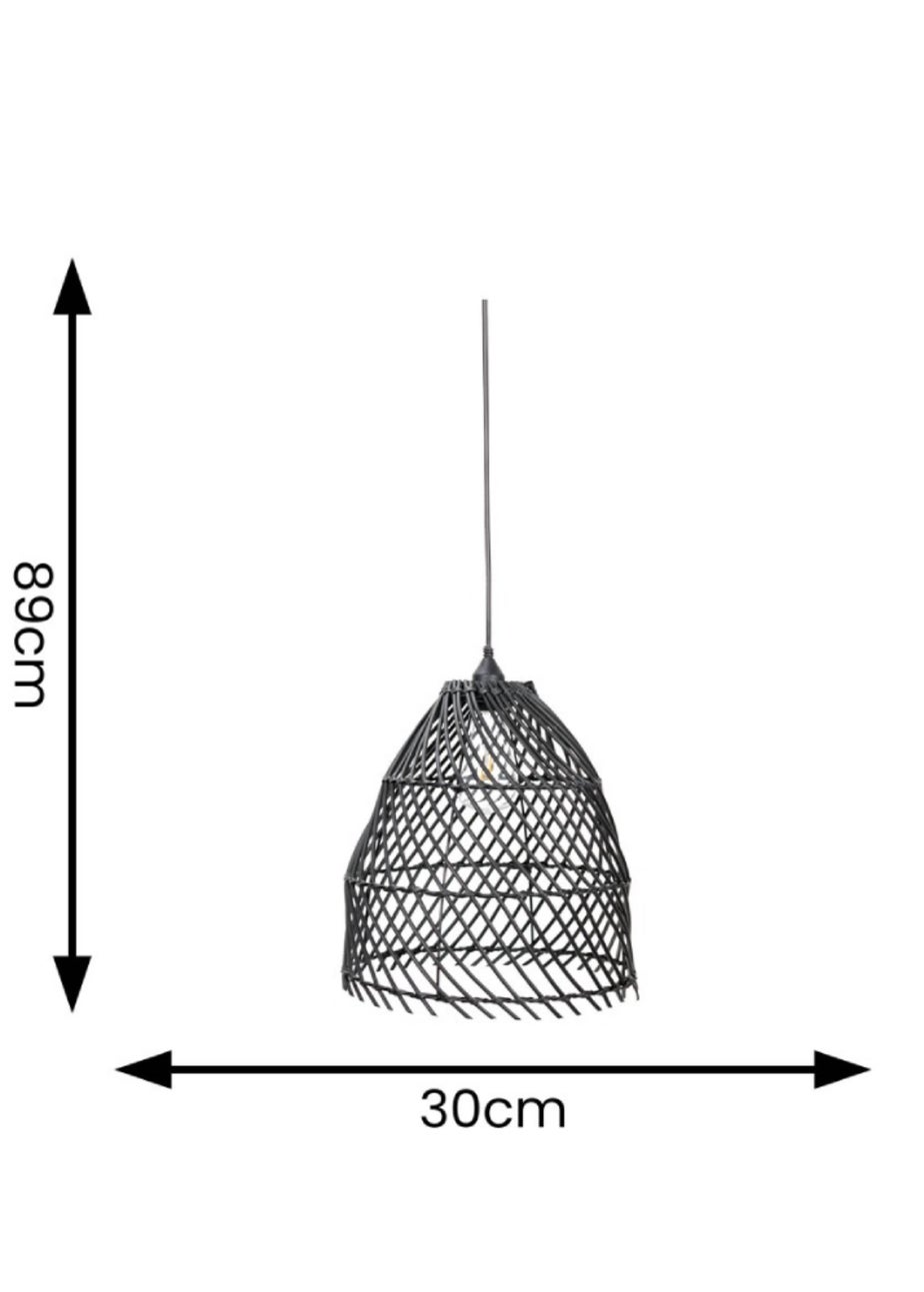 ValueLights Battery Operated Hanging Rattan Pendant Light With Integrated LED's