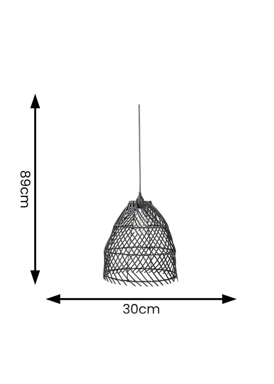 ValueLights Battery Operated Hanging Rattan Pendant Light With Integrated LED's