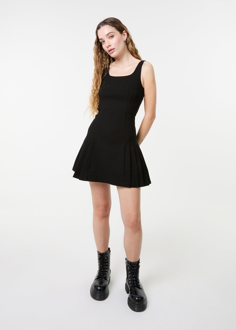 Pink Vanilla Black Pleated Mini Dress