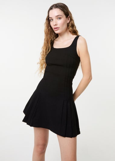 Pink Vanilla Black Pleated Mini Dress