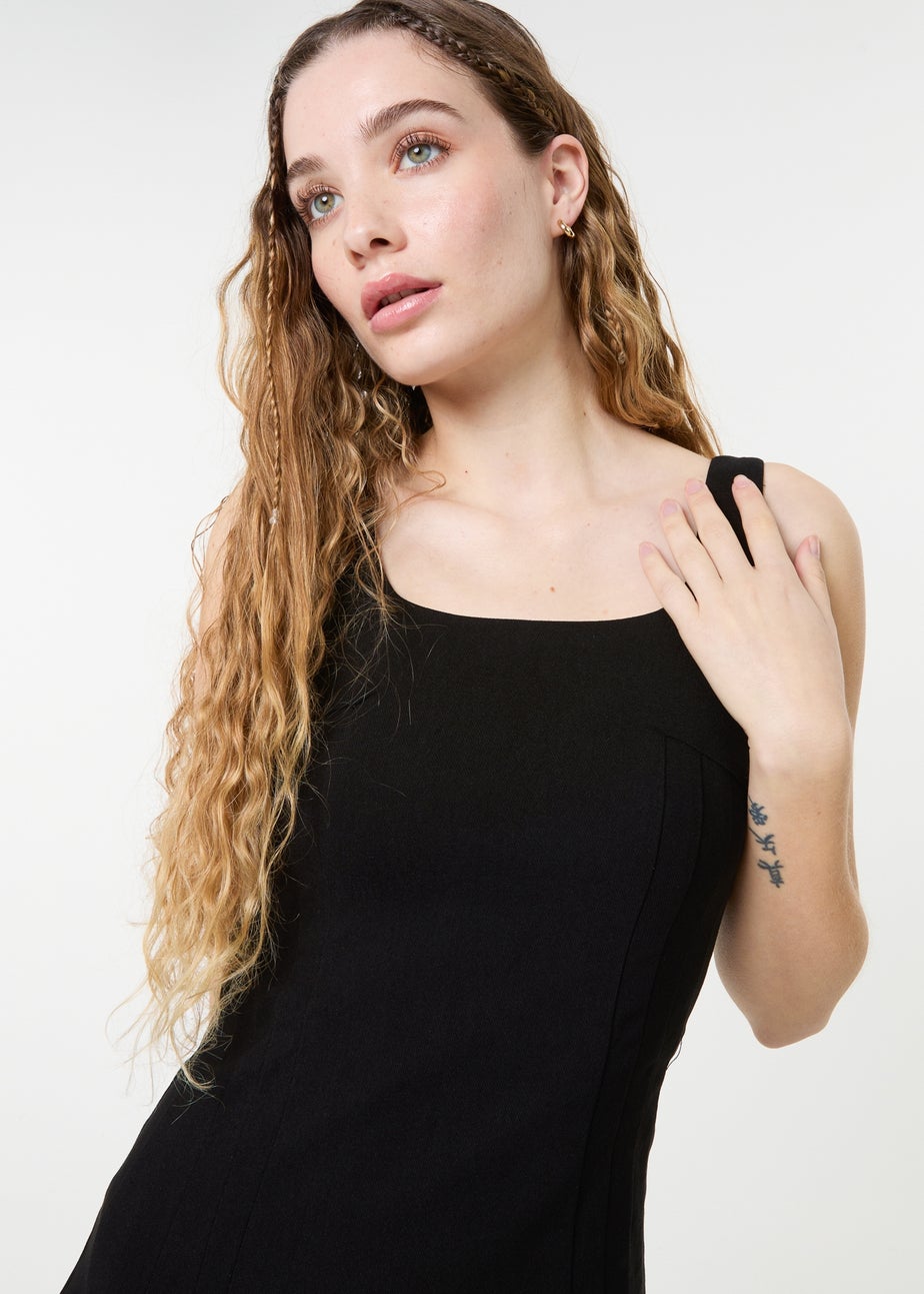 Pink Vanilla Black Pleated Mini Dress