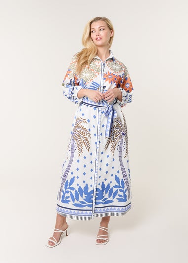 Blue Vanilla Blue Tropical Print Dress