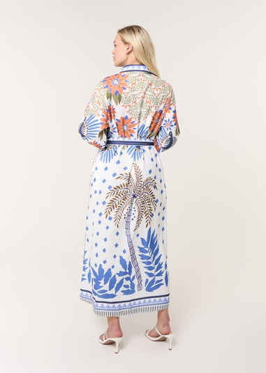 Blue Vanilla Blue Tropical Print Dress