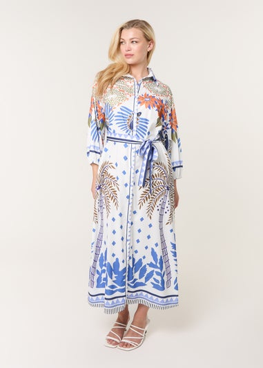 Blue Vanilla Blue Tropical Print Dress