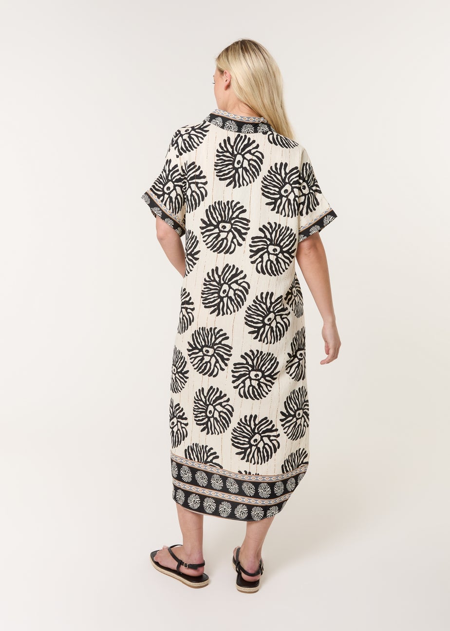 Blue Vanilla Black Collar Midi Tunic