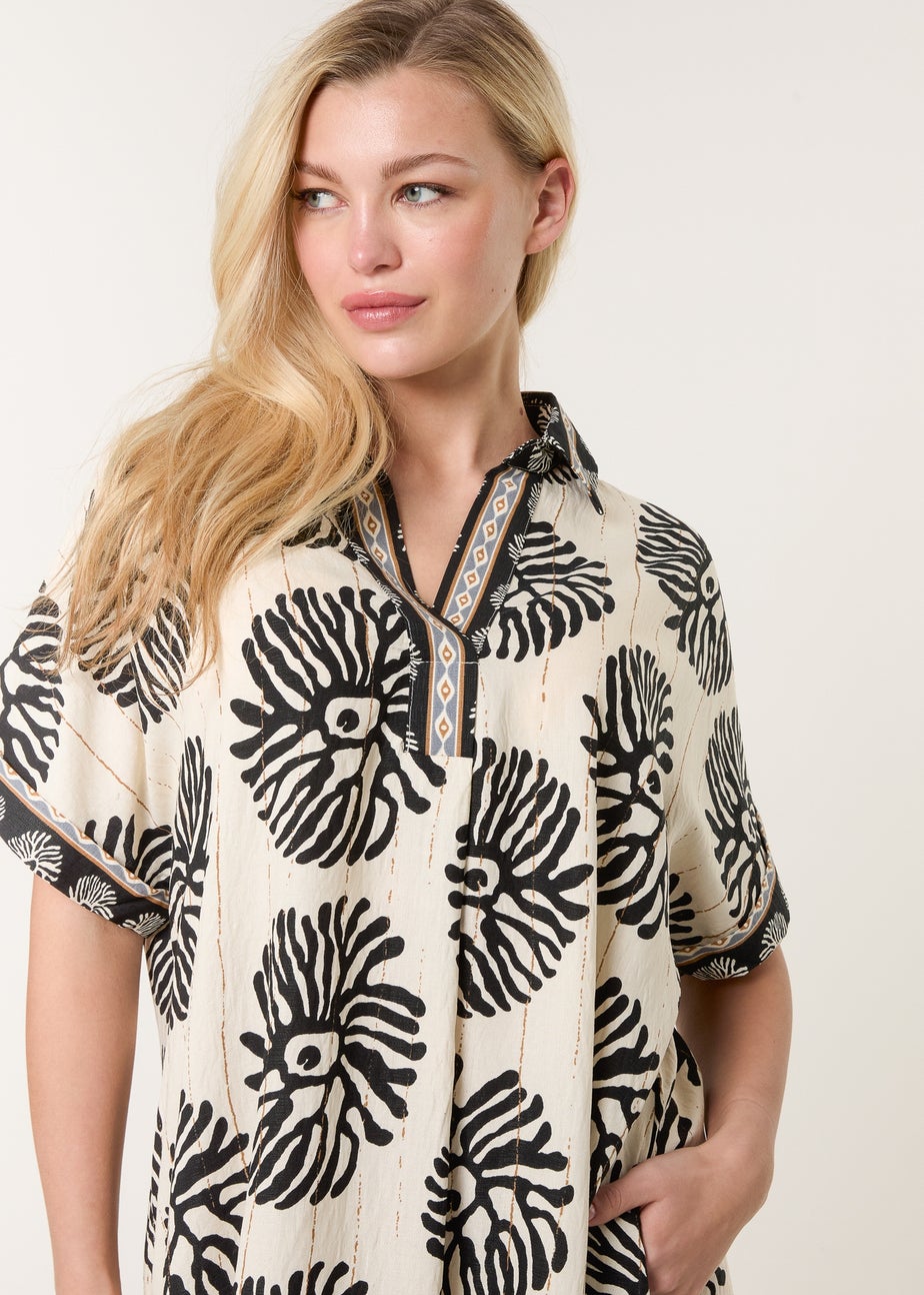 Blue Vanilla Black Collar Midi Tunic