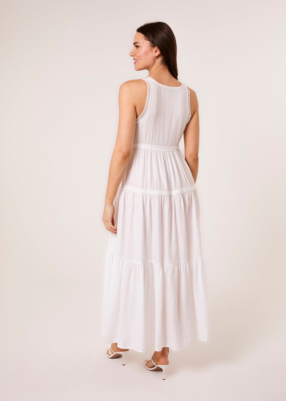 Blue Vanilla Ivory Maxi V Neck Dress