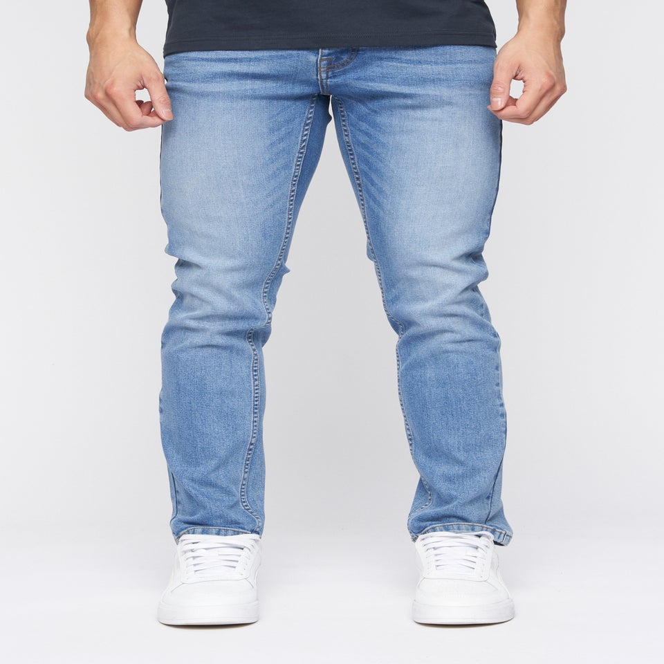 Crosshatch Light Wash Malcolm Slim Fit Jeans
