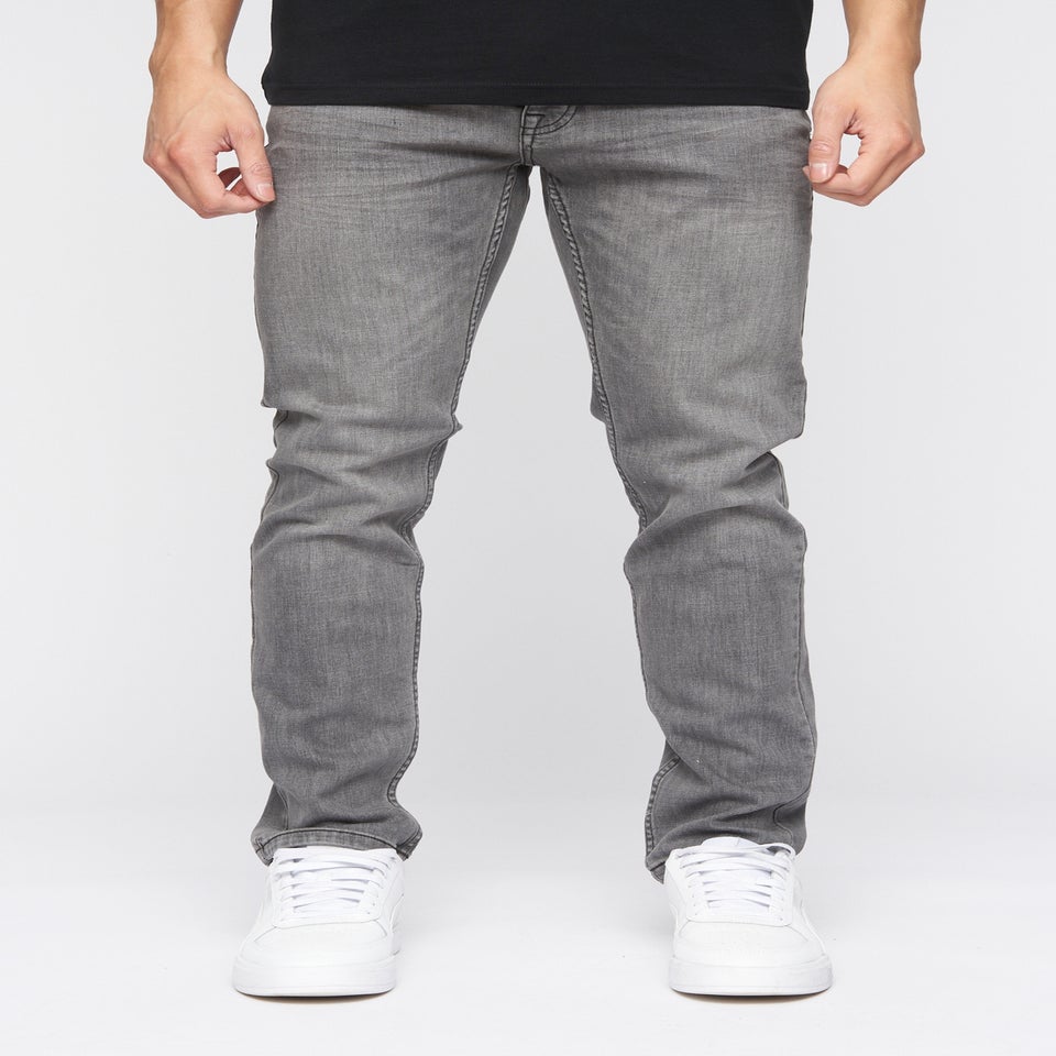 Crosshatch Light Grey Malcolm Slim Fit Jeans