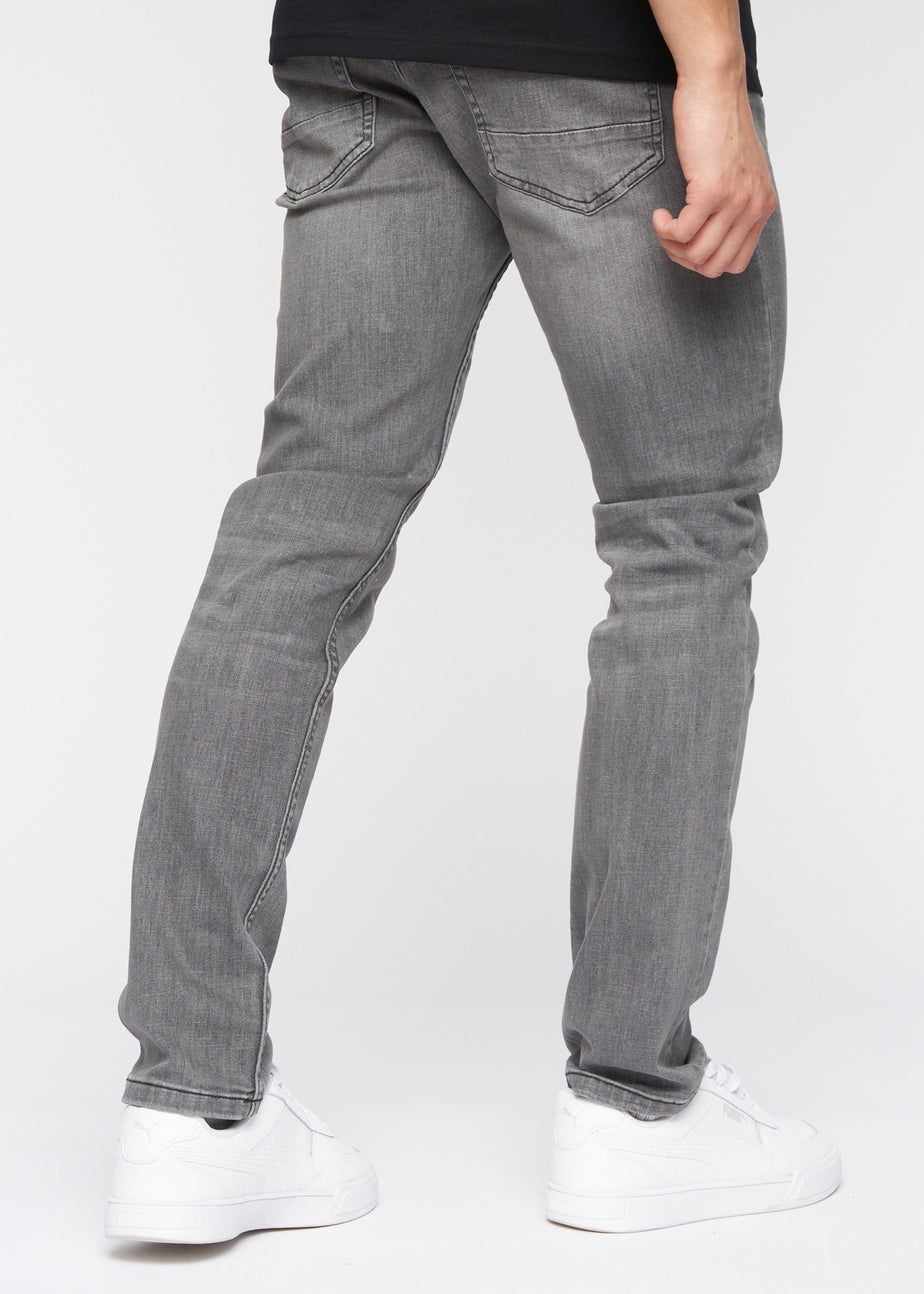Crosshatch Light Grey Malcolm Slim Fit Jeans
