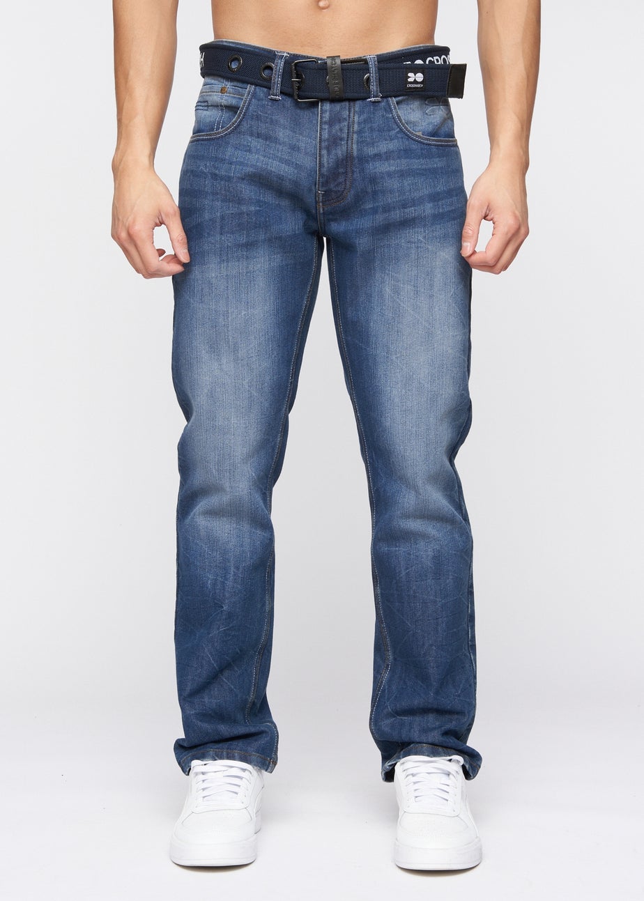 Crosshatch Stone Wash New Embossed Techno Denim Jeans